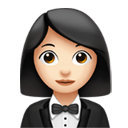 🤵🏻‍♀️ Emoji Mujer Con Esmoquin: Tono De Piel Claro en Apple iOS 17.4.