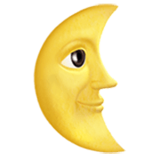 🌜 Emoji Luna De Cuarto Menguante Con Cara en Apple iOS 17.4.