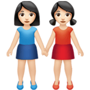 👭🏻 Emoji Mujeres De La Mano: Tono De Piel Claro en Apple iOS 17.4.