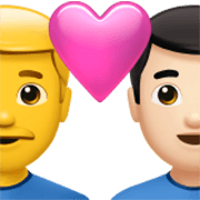 Émoji 👨‍❤️‍👨🏻 Couple Avec Cœur - Homme, Homme: Peau Claire sur Apple iOS 17.4.