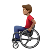 👨🏽‍🦽 Emoji Homem Em Cadeira De Rodas Manual: Pele Morena na Apple iOS 17.4.