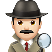 🕵🏻‍♂️ Emoji Detective Hombre: Tono De Piel Claro en Apple iOS 17.4.