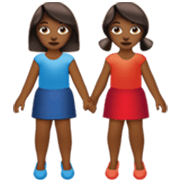 Emoji 👭🏾 Due Donne Che Si Tengono Per Mano: Carnagione Abbastanza Scura su Apple iOS 17.4.