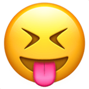 😝 Emoji Gesicht mit herausgestreckter Zunge und zusammengekniffenen Augen Apple iOS 17.4.