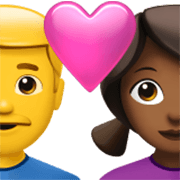 Emoji 👨‍❤️‍👩🏾 Coppia Con Cuore - Uomo, Donna: Carnagione Abbastanza Scura su Apple iOS 17.4.