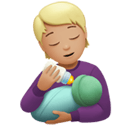 Émoji 🧑🏼‍🍼 Personne Allaitant Un Bébé : Peau Moyennement Claire sur Apple iOS 17.4.