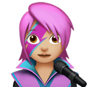 Emoji 👩🏼‍🎤 Cantante Donna: Carnagione Abbastanza Chiara su Apple iOS 17.4.