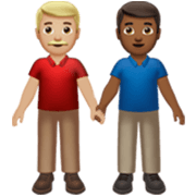 Émoji 👨🏼‍🤝‍👨🏾 Deux Hommes Se Tenant La Main : Peau Moyennement Claire Et Peau Mate sur Apple iOS 17.4.