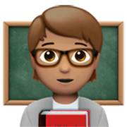 Émoji 🧑🏽‍🏫 Personnel Enseignant : Peau Légèrement Mate sur Apple iOS 17.4.