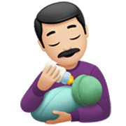 👨🏻‍🍼 Emoji Hombre Que Alimenta Al Bebé: Tono De Piel Claro en Apple iOS 17.4.