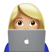 Émoji 👩🏼‍💻 Informaticienne : Peau Moyennement Claire sur Apple iOS 17.4.