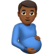 🫃🏾 Emoji Hombre Embarazado: Tono De Piel Oscuro Medio en Apple iOS 17.4.