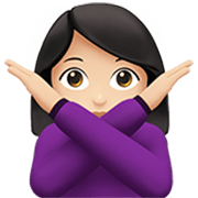 🙅🏻‍♀️ Emoji Frau mit überkreuzten Armen: helle Hautfarbe Apple iOS 17.4.