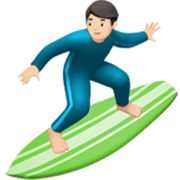 🏄🏻‍♂️ Emoji Homem Surfista: Pele Clara na Apple iOS 17.4.