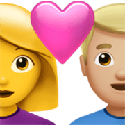 Émoji 👩‍❤️‍👨🏼 Couple Avec Cœur - Femme, Homme: Peau Moyennement Claire sur Apple iOS 17.4.