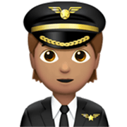 Émoji 🧑🏽‍✈️ Pilote : Peau Légèrement Mate sur Apple iOS 17.4.