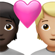 🧑🏿‍❤️‍🧑🏼 Emoji Pareja Enamorada: Persona, Persona, Tono De Piel Oscuro, Tono De Piel Claro Medio en Apple iOS 17.4.