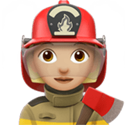 👩🏼‍🚒 Emoji Feuerwehrfrau: mittelhelle Hautfarbe Apple iOS 17.4.