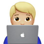 🧑🏼‍💻 Emoji IT-Experte/IT-Expertin: mittelhelle Hautfarbe Apple iOS 17.4.