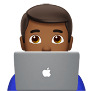 Emoji 👨🏾‍💻 Tecnologo: Carnagione Abbastanza Scura su Apple iOS 17.4.