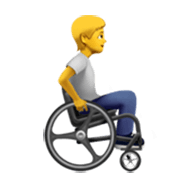 Persona in sedia a rotelle manuale rivolta a destra Apple iOS 17.4.