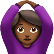 🙆🏾‍♀️ Emoji Mujer Haciendo El Gesto De «de Acuerdo»: Tono De Piel Oscuro Medio en Apple iOS 17.4.