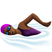 🏊🏾‍♀️ Emoji Mujer Nadando: Tono De Piel Oscuro Medio en Apple iOS 17.4.