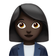 👩🏿‍💼 Emoji Oficinista Mujer: Tono De Piel Oscuro en Apple iOS 17.4.