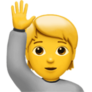🙋 Emoji Pessoa Levantando A Mão na Apple iOS 17.4.