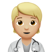 🧑🏼‍⚕️ Emoji Profesional Sanitario: Tono De Piel Claro Medio en Apple iOS 17.4.
