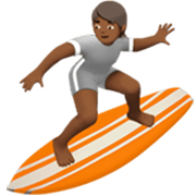 🏄🏾 Emoji Surfista: Pele Morena Escura na Apple iOS 17.4.