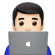 👨🏻‍💻 Emoji Tecnólogo: Tono De Piel Claro en Apple iOS 17.4.
