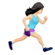Émoji 🏃🏻‍♀️‍➡️ Femme qui court, regardant vers la droite : teinte de peau claire sur Apple iOS 17.4.