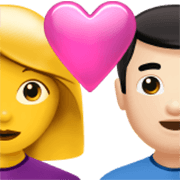 👩‍❤️‍👨🏻 Emoji Casal Apaixonado - Mulher, Homem: Pele Clara na Apple iOS 17.4.