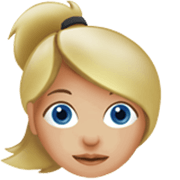 Femme Blonde : Peau Moyennement Claire Apple iOS 17.4.