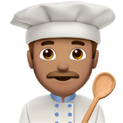 Émoji 👨🏽‍🍳 Cuisinier : Peau Légèrement Mate sur Apple iOS 17.4.