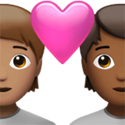 🧑🏽‍❤️‍🧑🏾 Emoji Casal Apaixonado: Pessoa, Pessoa, Pele Morena, Pele Morena Escura na Apple iOS 17.4.