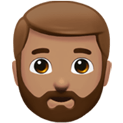 Émoji 🧔🏽‍♂️ Homme Barbu Peau Légèrement Mate sur Apple iOS 17.4.