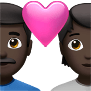 👨🏿‍❤️‍🧑🏿 Emoji Casal Apaixonado: Homem, Pessoa, Pele Escura na Apple iOS 17.4.