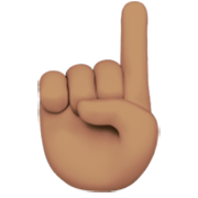 ☝🏽 Emoji nach oben weisender Zeigefinger von vorne: mittlere Hautfarbe Apple iOS 17.4.