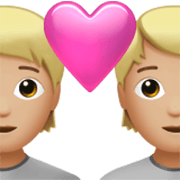 Emoji 🧑🏼‍❤️‍🧑🏼 Coppia Con Cuore: persona, persona, Carnagione Abbastanza Chiara su Apple iOS 17.4.