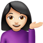 💁🏻‍♀️ Emoji Mulher Com A Palma Virada Para Cima: Pele Clara na Apple iOS 17.4.