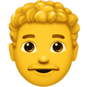 Emoji 👨‍🦱 Uomo: Capelli Ricci su Apple iOS 17.4.