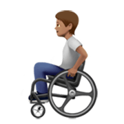 🧑🏽‍🦽 Emoji Pessoa Em Cadeira De Rodas Manual: Pele Morena na Apple iOS 17.4.