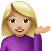 Emoji 💁🏼‍♀️ Donna Con Suggerimento: Carnagione Abbastanza Chiara su Apple iOS 17.4.
