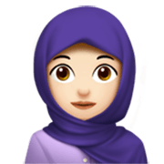 🧕🏻 Emoji Mujer Con Hiyab: Tono De Piel Claro en Apple iOS 17.4.
