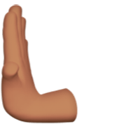 🫷🏽 Emoji Nach Links Drückende Hand: Mittlere Hautfarbe Apple iOS 17.4.
