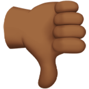 👎🏾 Emoji Polegar Para Baixo: Pele Morena Escura na Apple iOS 17.4.