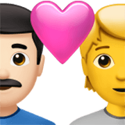 Emoji 👨🏻‍❤️‍🧑 Coppia Con Cuore: uomo, persona, Carnagione Chiara, Nessun tono della pelle su Apple iOS 17.4.