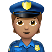 Emoji 👮🏽 Agente Di Polizia: Carnagione Olivastra su Apple iOS 17.4.